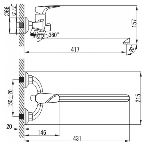 Смеситель Milardo Solomon SOLSBLCM10