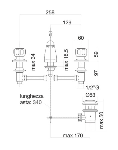 Смеситель для раковины Fiore ASTRO 14CR0116, хром