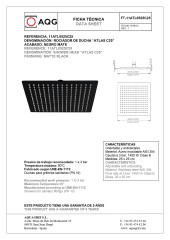 AQG Bold, душевой комплект EС217 на 2 потребителя: с квадратным верхним душем 25х25 см и потолочным кронштейном 35 см, цвет черный матовый