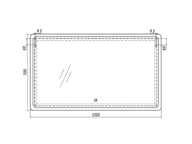 Зеркало Dream 120 alum с подсветкой Sansa