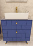 Тумба подвесная под умывальник "Олимпия 56" FOUR 70 синий матовый с двумя ящиками LEVEL