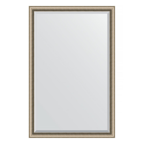 Зеркало настенное с фацетом EVOFORM в багетной раме состаренное серебро с плетением, 113х173 см, BY 1212