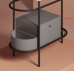 Ящик выдвижной с боковой секцией Artceram Flair 3.0 для металлической консоли цвет platinum