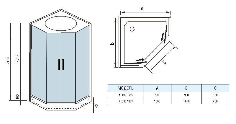 Душевая кабина WeltWasser WW500 Nesse 903 90x90