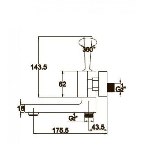 Смеситель для ванны с душем KAISER Vista (65122)