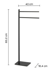Gedy Artu, стойка: 2 полотенцедержателя, цвет черный матовый
