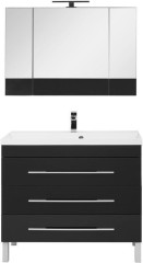 Комплект мебели для ванной Aquanet Верона NEW 100 черный (напольный 3 ящика)