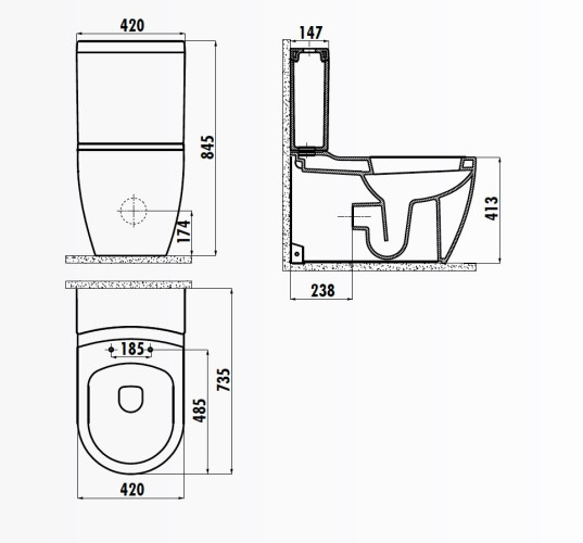 CREAVIT GRANDE Унитаз