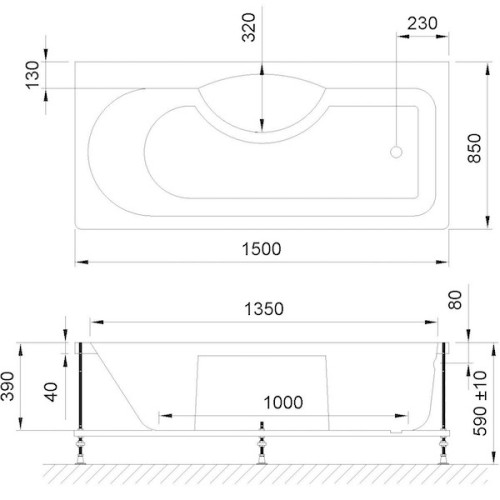 Акриловая ванна Royal Bath SKS RB665102K 150x85