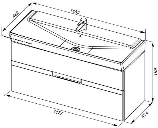 Тумба с раковиной Aquanet Виго 120 сине-серый