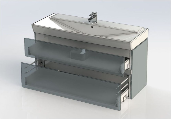 Тумба с раковиной Aquanet Виго 120 сине-серый