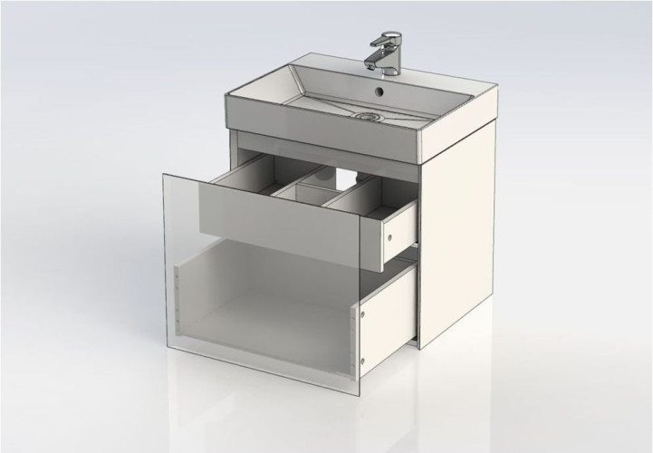 Тумба с раковиной Aquanet Йорк 60 белый