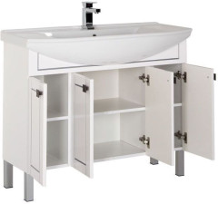 Тумба с раковиной Aquanet Честер 105 белый/серебро