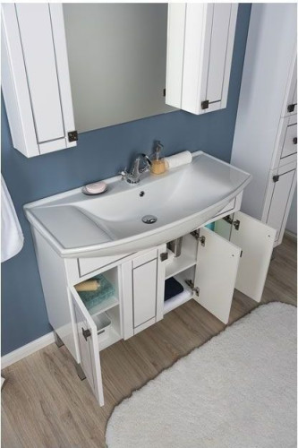 Тумба с раковиной Aquanet Честер 105 белый/серебро