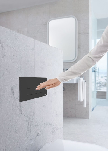 Кнопка смыва IDROSPANIA ANDREA 24.6хх15.8 для инсталляции, пластик, цвет Черный матовый (30354)