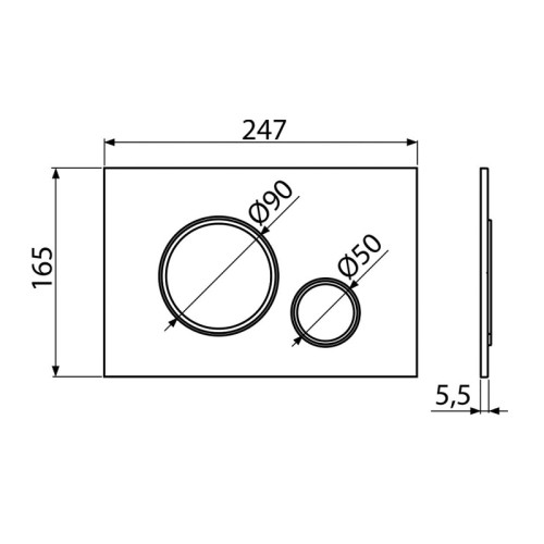 Кнопка смыва alcadrain 25х3.6х17 для инсталляции, пластик, цвет Белый (M776)