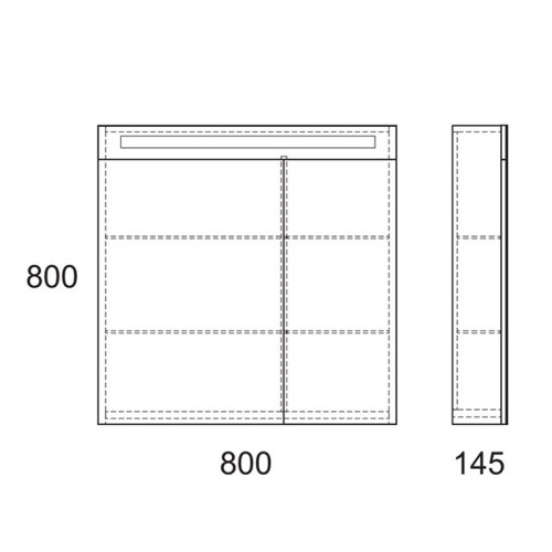 Зеркальный шкаф OWL 1975 Nyborg 80 с LED подсветкой
