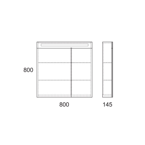 Зеркальный шкаф OWL 1975 Nyborg 80 с LED подсветкой