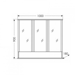 Зеркальный шкаф СанТа Вегас 100