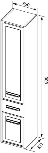 Шкаф-пенал для ванной Aquanet Остин 35 дуб кантербери/белый