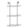 Полка угловая 3-х ярусная 28 cm (матовое стекло; хром) (FBS) LUX 073