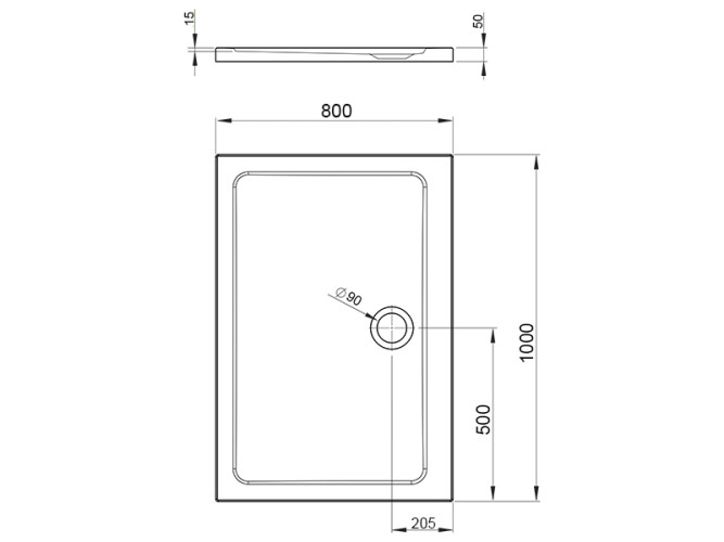 Душевой акриловый поддон RADAWAY DOROS SDRD1080-01