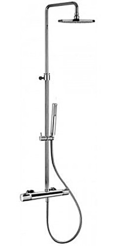 Душевая колонна Paffoni MINI BIRILLO термостатическая, в комплекте c ручным душем BIRILLO из АБС пластика и верхним душем MASTER, хром (ZCOL638LIQCR)