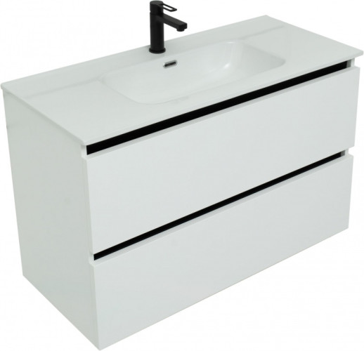 Тумба с раковиной De Aqua Ариетта NEW 100 белый матовый