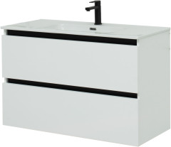Тумба с раковиной De Aqua Ариетта NEW 100 белый матовый
