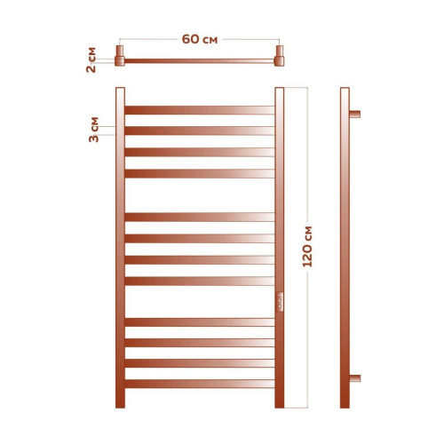 Полотенцесушитель электрический (лесенка) Bauedge Hotel DB-0007, 60x120 см