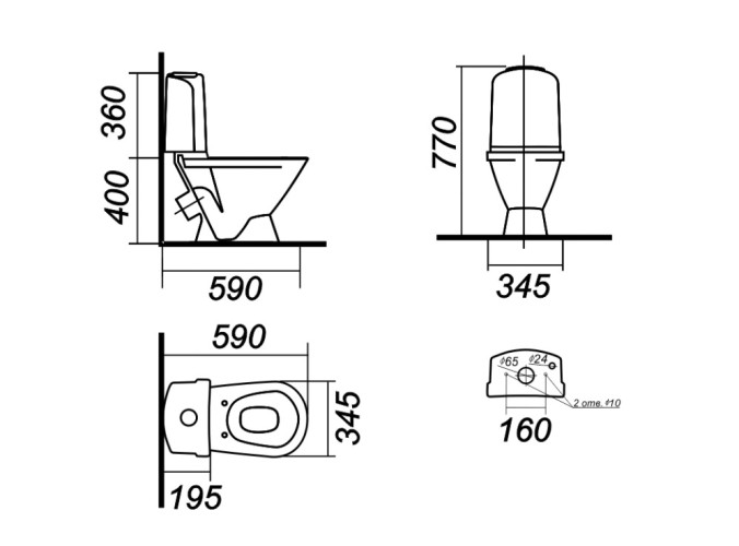 Унитаз-компакт "Classic" ДМ (арматура 2-х режимная OLI, сиденье дюропласт, система soft close, clip up)
