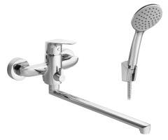 Смеситель Santek Форт для ванны длинный излив, с аксессуарами, хром (WH5A12004C001)