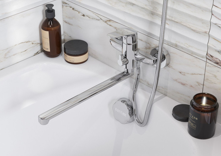 Смеситель Santek Форт для ванны длинный излив, с аксессуарами, хром (WH5A12004C001)