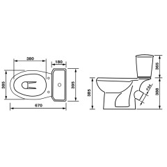 Унитаз-компакт Элисса Стандарт, с сиденьем, черный (43374130202)