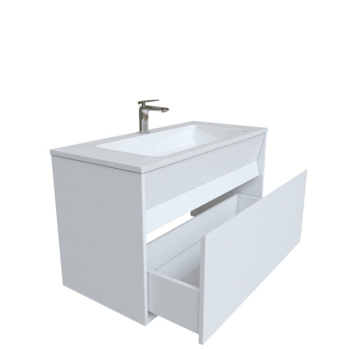 Тумба с умывальником IDDIS подвесная с ящиками белая Esper 100 см (ESP10W0i95K)