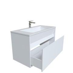 Тумба с умывальником IDDIS подвесная с ящиками белая Esper 100 см (ESP10W0i95K)