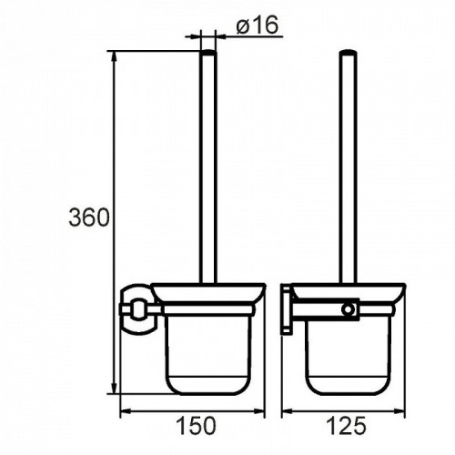 Ерш настенный Milardo Neva, матовое стекло (NEVSMG0M47)