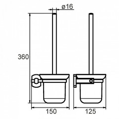 Ерш настенный Milardo Neva, матовое стекло (NEVSMG0M47)