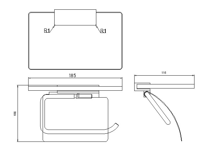 Держатель туалетной бумаги с полкой RUSH Edge (ED77131)