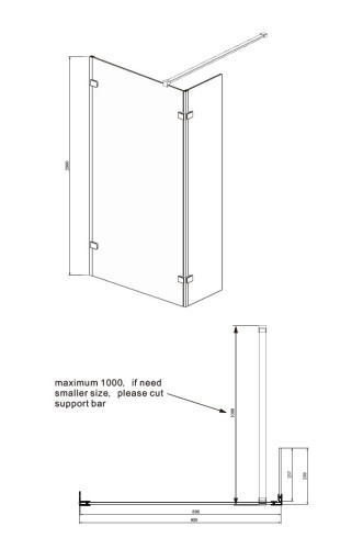 Душевая перегородка Ambassador Walk-in 15031105 (900x2000)
