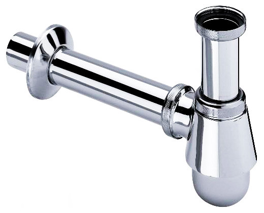 Сифон для раковины Viega для смесителя с донным клапаном, бутылочный, хром (100674)