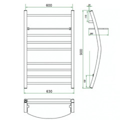 Полотенцесушитель ГРОТА VELA 63/90