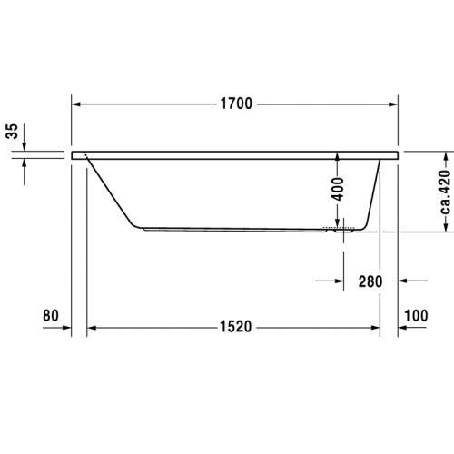 Ванна акриловая Duravit D-Code 1700x750мм белая (700100000000000)