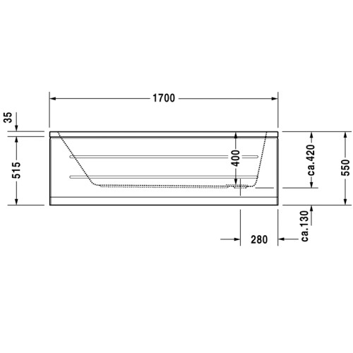 Ванна акриловая Duravit D-Code 1700x750мм белая (700100000000000)
