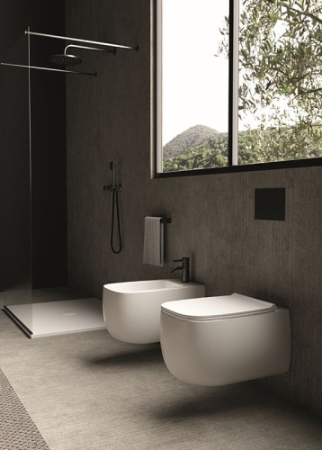 Alice Nur, подвесной безободковый унитаз c крепежом fix10, 57x38 см, цвет белый глянцевый