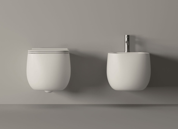 Alice Nur, подвесной безободковый унитаз c крепежом fix10, 57x38 см, цвет белый глянцевый