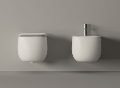 Alice Nur, подвесной безободковый унитаз c крепежом fix10, 57x38 см, цвет белый глянцевый