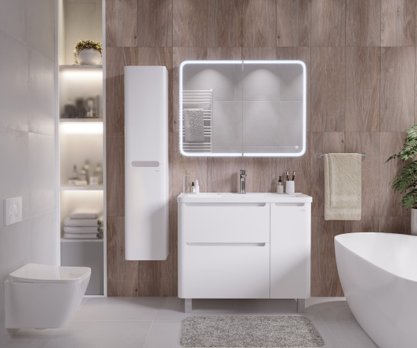 Тумба напольная Grossman АДЕЛЬ-100 см с 2-я ящ. белая (ум. Aдель-100)