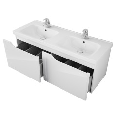 Тумба OWL 1975 Hella 120, 2 чаши, белый лак