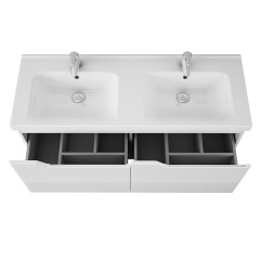 Тумба OWL 1975 Hella 120, 2 чаши, белый лак